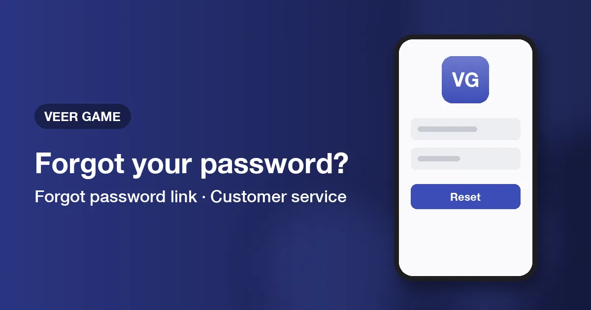 Banner for Veer Game password recovery showing a phone sign-in screen
